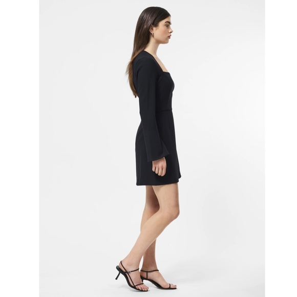 NEW FRENCH CONNECTION Black WHISPER Bell Sleeve SQUARE NECK Mini DRESS US 8 - Picture 14 of 16